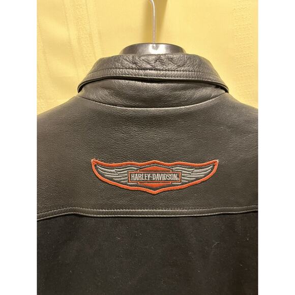 Harley-Davidson Womens Size LG Embossed Leather Jacket Black DC - Picture 10 of 12